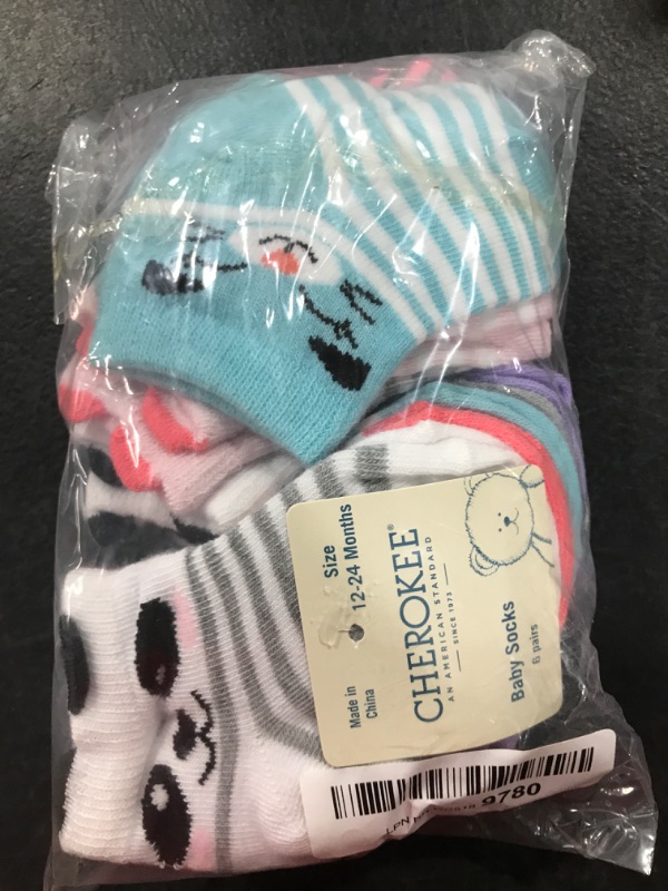 Photo 2 of Cherokee baby-girls 12 Pack Shorty Socks 12-24 Months Assorted