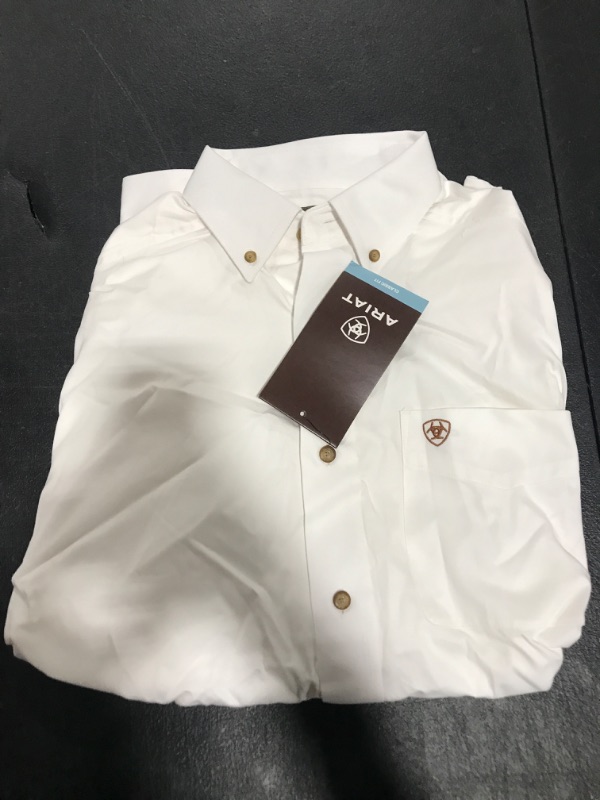 Photo 2 of ARIAT Solid Twill Classic Fit Shirt-Men's Long Sleeve Western Button-Down Small White