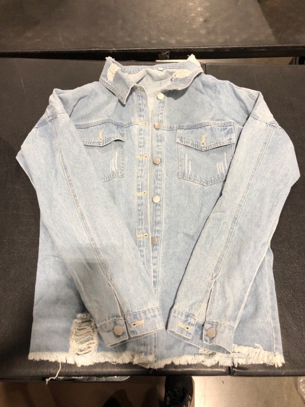 Photo 2 of Oversized Denim Jacket Distressed for Women