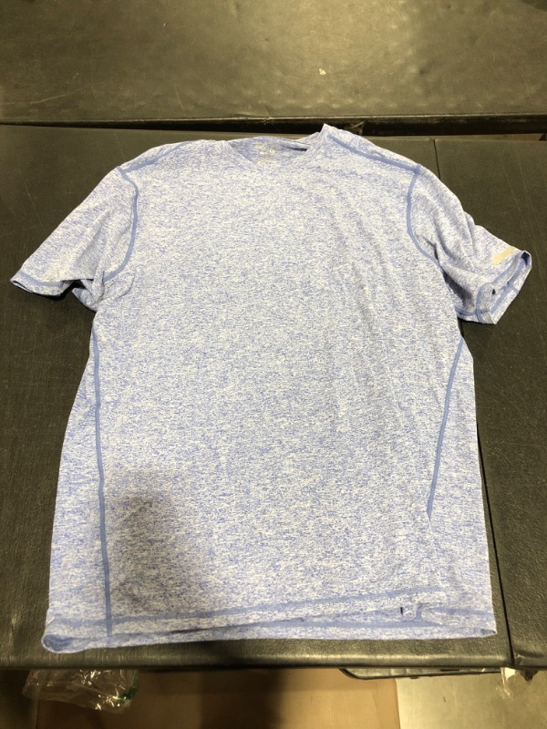 Photo 2 of Athletic Shirts for Men Short Sleeve Quick Dry Workout Running Gym Sport Exercise Tee Moisture Wicking Large Marled Sky Blue Large