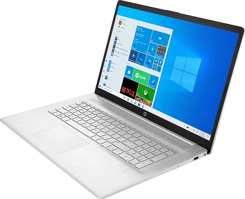 Photo 1 of 2021 Newest HP 17.3 inch FHD Laptop, AMD Ryzen 5 5500U 6-core(Beat i7-1160G7, up to 4.0GHz),16GB RAM, 1TB PCIe SSD, Bluetooth 4.2, WiFi, HDMI, USB-A&C, Windows 10 S, w/Ghost Manta Accessories, Silver
