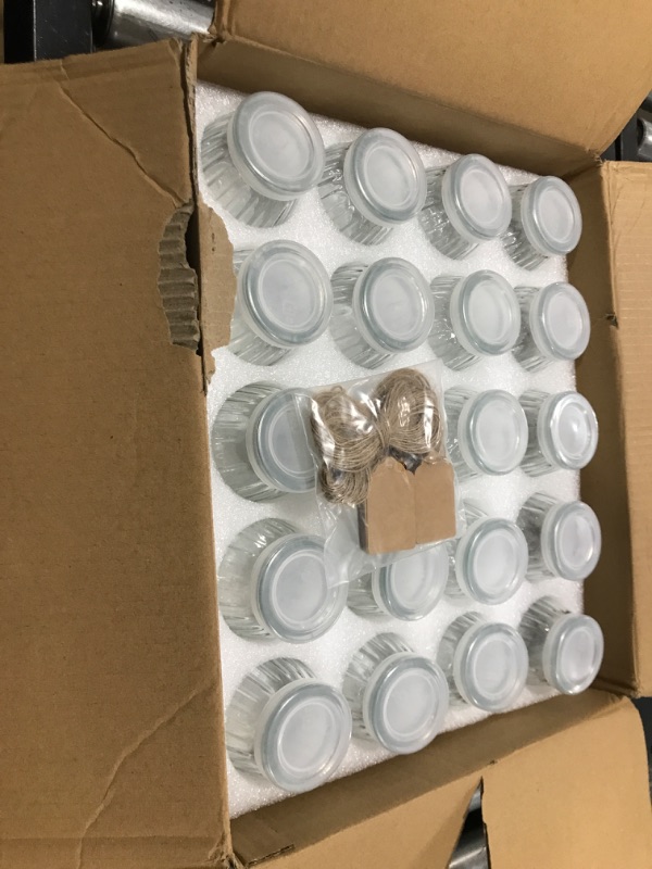 Photo 2 of 40 CT SMALL GLASS CONTAINERS WITH LIDS AND SMALL LABEL TAGS