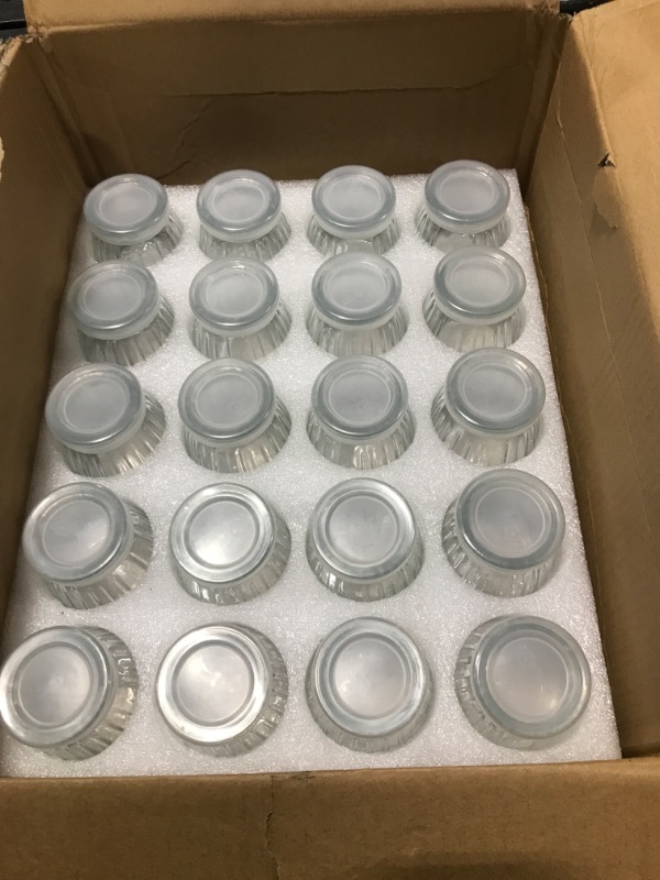 Photo 1 of 40 CT SMALL GLASS CONTAINERS WITH LIDS AND SMALL LABEL TAGS