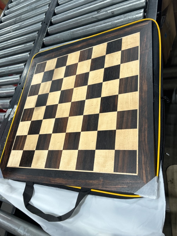 Photo 2 of A&A 18.875" Professional Wooden Tournament Chess Board / African Palisander & Maple Inlaid /2.0" Squares w/o Notation
