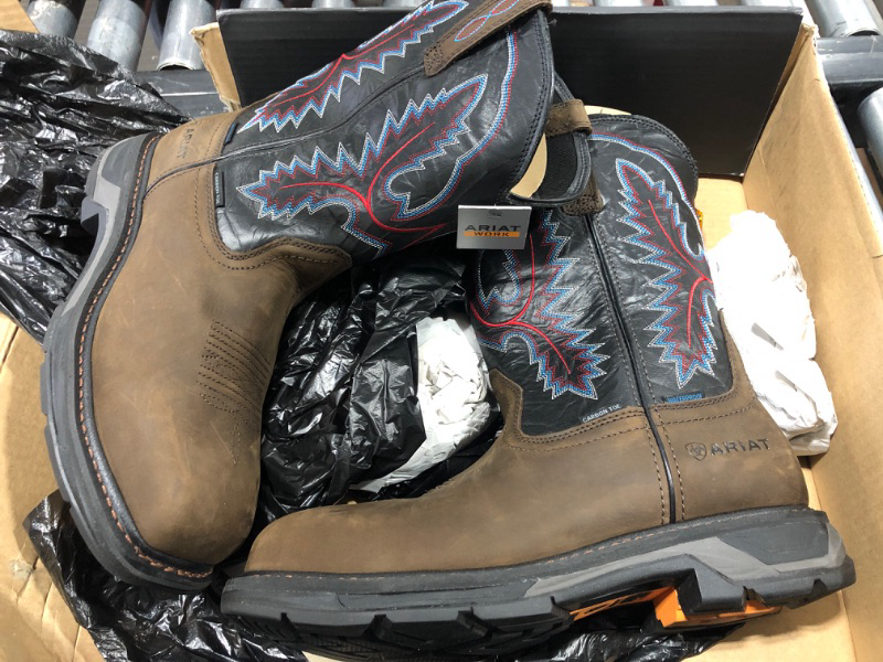 Photo 1 of Ariat Men's WorkHog XT Wide Square Toe Waterproof Carbon Toe Work Boot 11 Wide Oiled Dark Brown/Black