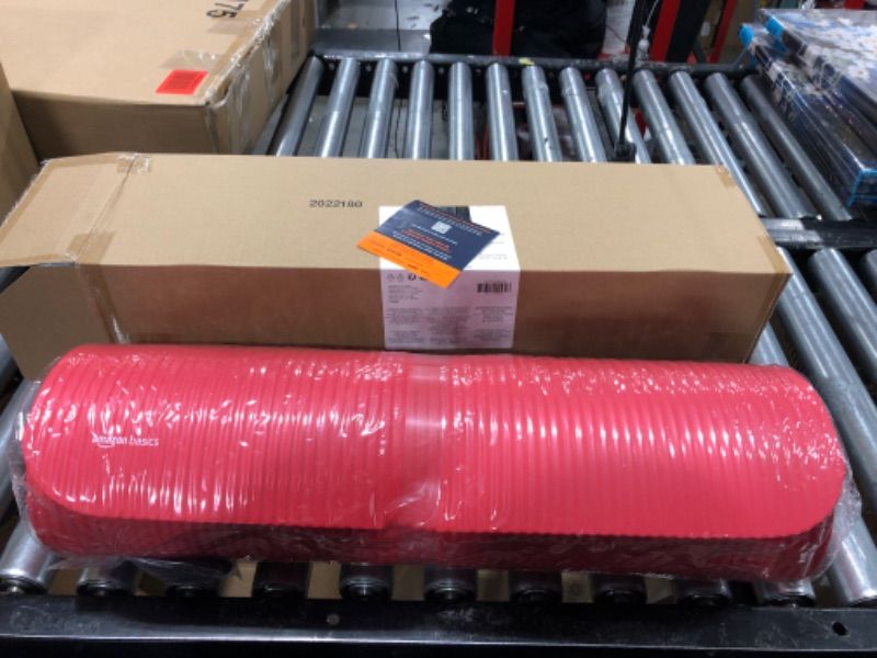 Photo 1 of Amazon Basics 1/2-Inch Extra Thick Exercise Yoga Mat Red Yoga Mat
