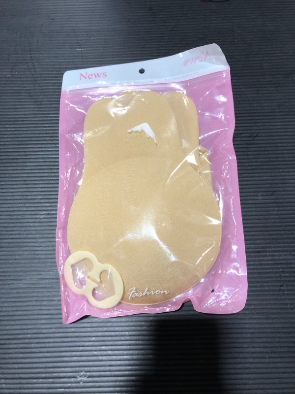 Photo 2 of 2 Pairs Sticky Bra Adhesive Invisible Bra, Strapless Backless Reusable Push Up Large Breast Lift Nipple Covers for Women Beige LARGE(Fit for C+/D/E)/L/