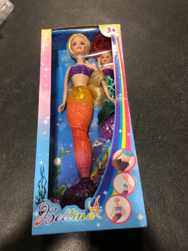 Photo 1 of BETTINA Mermaid Princess Doll with Little Mermaid Doll & Accessories, Mermaid Toys Princess Birthday Gifts, Girls Toys Aged 3 4 5 6 7 Years Olds, Yellow Gold Hair