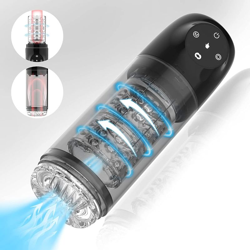 Photo 1 of 4 in 1 Upgraded Male Masturbator 4s Lockable Penis Pump One-click Release Vacuum Pumps 7 Rhythmic Suction 7 Smooth Rotation Automatic Male Masturbators Pocket Pussy Adult Sex Toys Men(Black) 