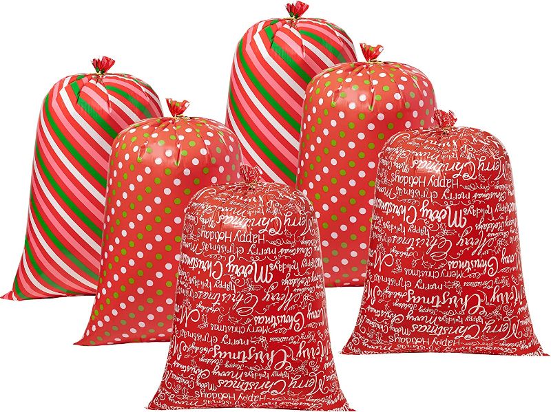 Photo 1 of 
joybest 6 PCS Large Christmas Gift Bags, 56 x 36 Inch Jumbo Giant Gift Bags with String and Gift Tag for Large Gifts, Oversize Xmas Gift Bags, Heavy Duty...