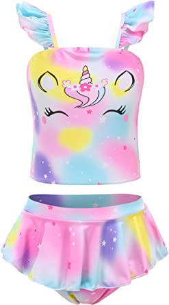 Photo 1 of Akokvlar Two Pieces Unicorn Swimsuit Mermaid Bikinis Tankini Bathing Suit for Little Girls Size 5T