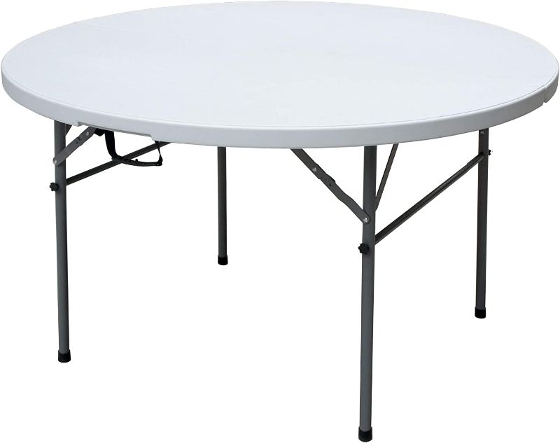 Photo 1 of 4 Foot Round Folding Multipurpose Banquet Table with Secure Base