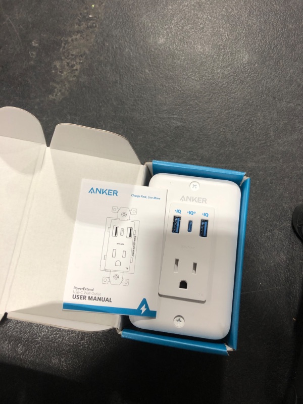 Photo 2 of Anker USB C Wall Outlet, PowerExtend USB-C Wall Outlet, 1 Outlet, 2 USB Ports, and a 30W Power Delivery Port, Tamper Resistant Receptacles,ETL Listed 