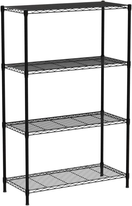 Photo 1 of 4-Shelf Shelving Unit with Shelf Liners Set of 4, Adjustable Rack Unit, Steel Wire