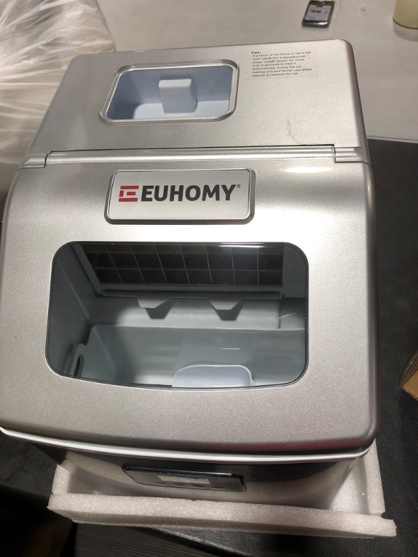 Photo 2 of EUHOMY Ice Maker Machine Countertop, 40Lbs/24H Portable Compact Ice Cube Maker, With Ice Scoop & Basket, Perfect for Home/Kitchen/Office/Bar (Sliver)