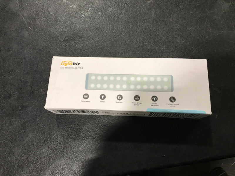 Photo 1 of Lightbiz LED Closet Light 24-LED Dimmer Motion Sensor Under Cabinet Light Wireless Stick-Anywhere for Stairs,Kitchen,Hallway (3 Pcs) Silver White missing "Charging Station and remote control"