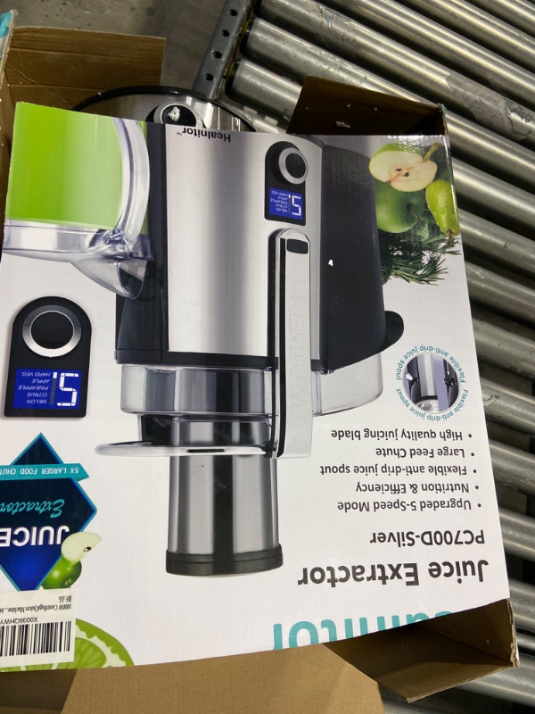 Photo 1 of 1000W 5-SPEED LCD Screen Centrifugal Juicer Machines Vegetable and Fruit, Healnitor Juice Extractor with Big Adjustable 3" Big Mouth, Easy Clean, BPA-Free, High Juice Yield, Silver