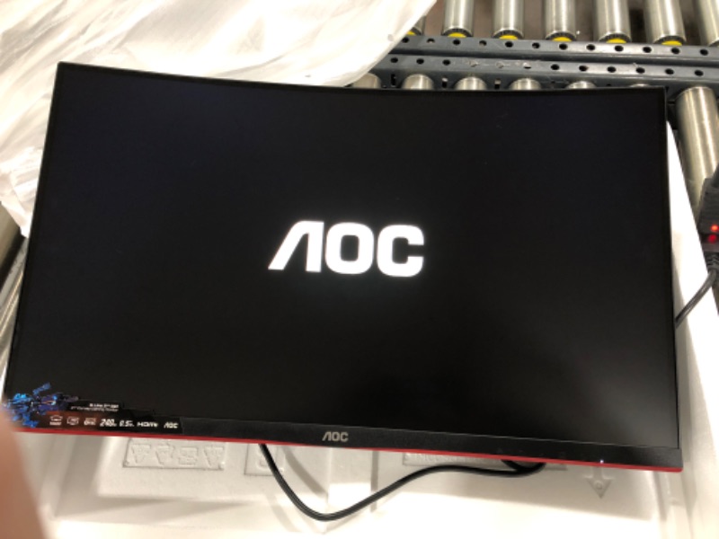 Photo 1 of AOC C27G2Z 27" Curved Frameless Ultra-Fast Gaming Monitor, FHD 1080p, 0.5ms 240Hz, FreeSync, HDMI/DP/VGA, Height Adjustable, Black, 27" FHD Curved