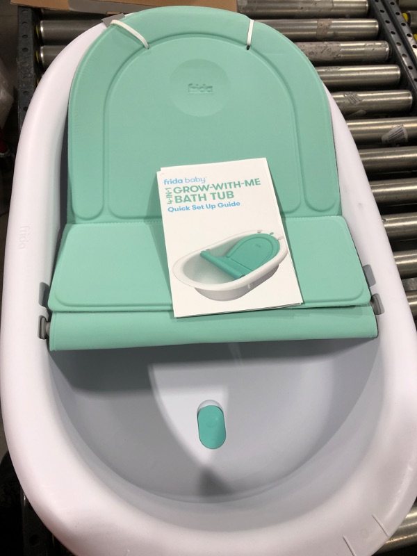 Photo 2 of 4-in-1 Grow-with-Me Bath Tub by Frida Baby Transforms Infant Bathtub to Toddler Bath Seat with Backrest for Assisted Sitting in Tub