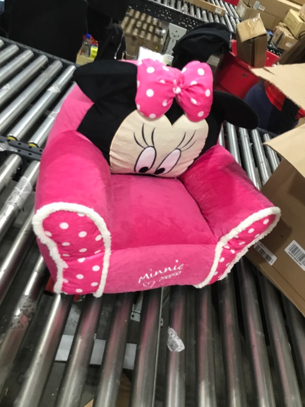 Photo 1 of Idea Nuova Disney Minnie Mouse Figural Bean Bag Chair with Sherpa Trim, Ages 3+, Pink