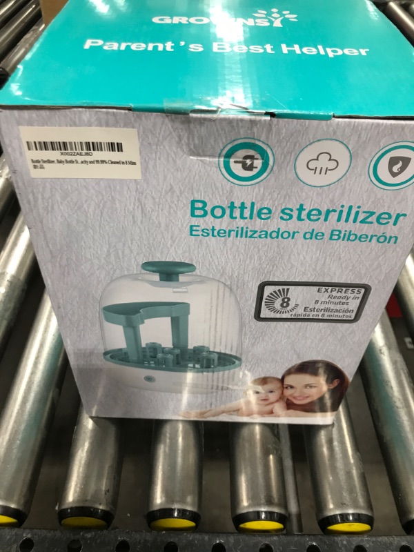 Photo 2 of Bottle Sterilizer, Baby Bottle Steam Sterilizer Sanitizer for Baby Bottles Pacifiers Breast Pumps Large Capacity and 99.99% Cleaned in 8 Mins green