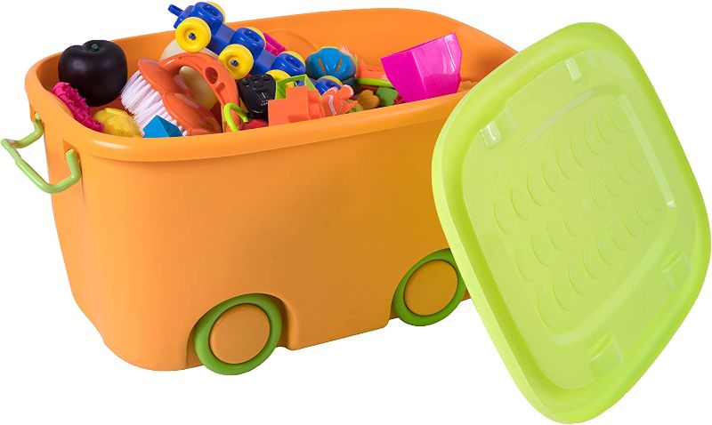 Photo 1 of Basicwise Stackable Toy Storage Box with Wheels