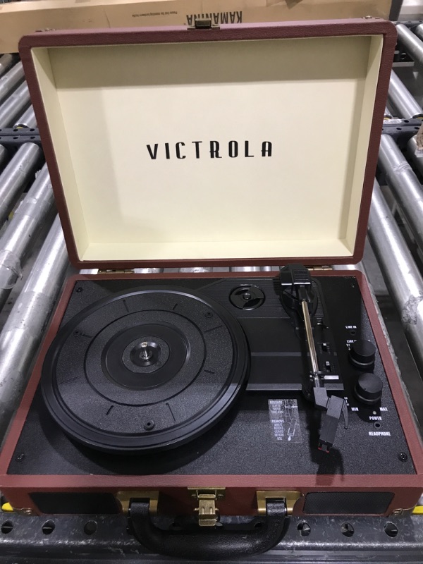 Photo 3 of Victrola Journey+ Bluetooth Suitcase Record Player, Dark Brown (VSC-400SB-DBR-SDF) Dark Brown Record Player