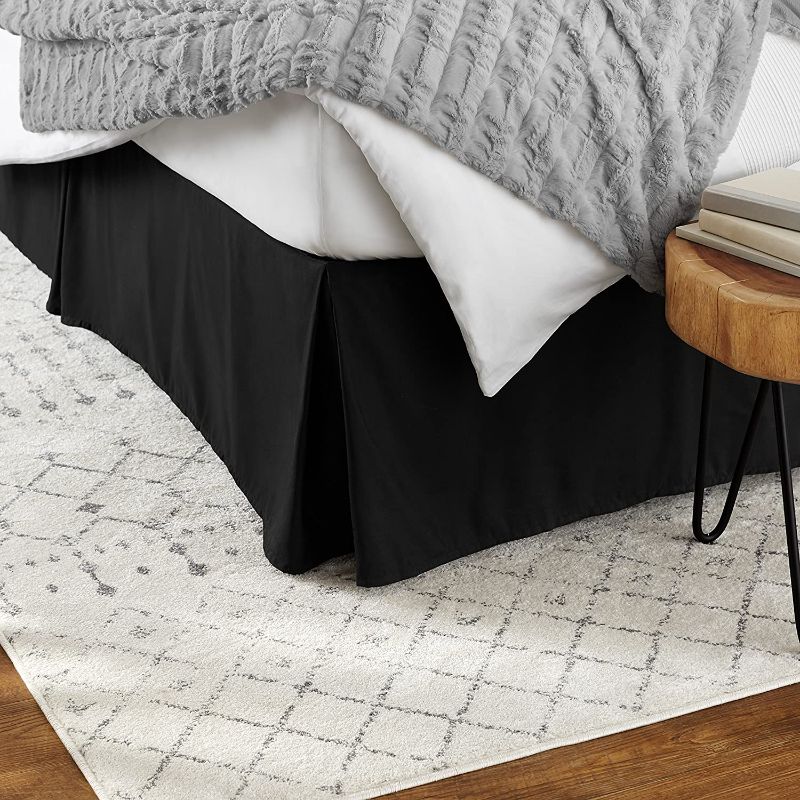 Photo 1 of Amazon Basics Lightweight Pleated Bed Skirt unknown size Black