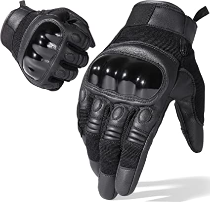 Photo 1 of AXBXCX Motorcycle Gloves Premium Touchscreen Full Finger Artificial Leather Gloves - SIZE LARGE 
