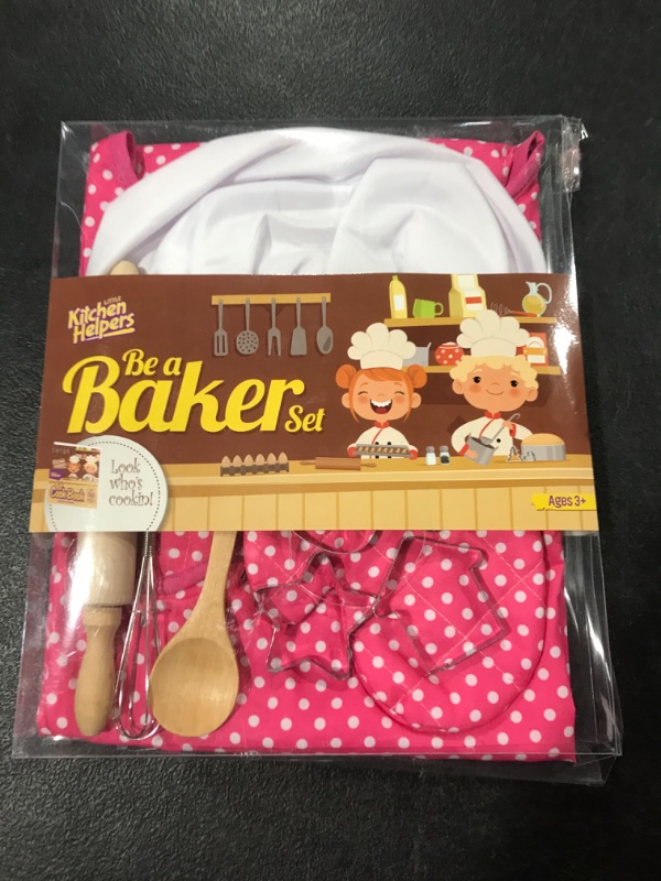 Photo 2 of Beverly Hills Complete Kids Cooking and Baking Set - 12 Piece Dress Up Chef Costume Role Play Set with Apron, Mitt and Kitchen Utensils for Play Food
