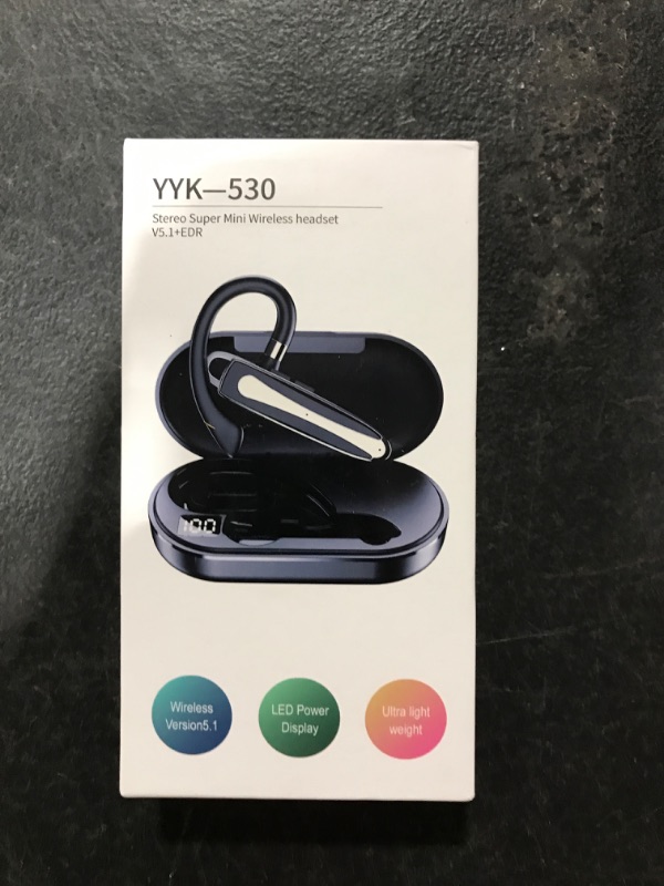 Photo 3 of Bluetooth Headset V5.1 Bluetooth Earpiece for Cell Phones with Charging Case Hands-Free Single Ear Headset with CVC8.0 Noise Canceling Mic for Office/Driving Compatible with Android/iPhone/Laptop