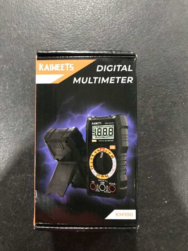 Photo 3 of KAIWEETS Digital Multimeter with Case, DC AC Voltmeter, Ohm Volt Amp Test Meter and Continuity Test Diode Voltage Tester for Household Outlet, Automotive Battery Test (Anti-Burn with Double Fuses)