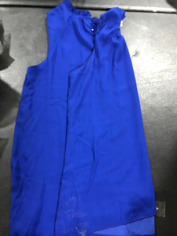 Photo 2 of AlvaQ Women Summer Halter Chiffon Tank Tops Casual Sleeveless Shirts Blouses Blue X-Large