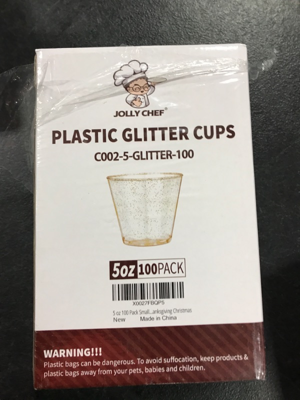 Photo 3 of 5 oz 100 Pack Small Glitter Disposable Cups, Glitter Plastic Cups, Disposable Plastic Shot Glasses for Parties, Plastic Cocktail Glasses, Wedding Tumblers,Perfect for Halloween Thanksgiving Christmas 5-Glitter-100