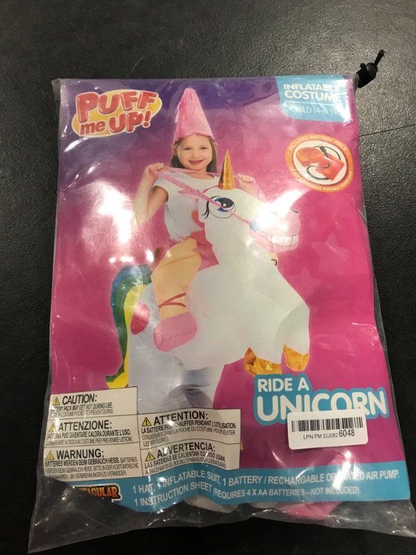 Photo 2 of Spooktacular Creations Inflatable Costume Unicorn Riding a Unicorn Air Blow-up Deluxe Halloween Costume White 4-6 Yrs