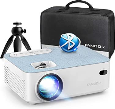 Photo 1 of FANGOR HD Bluetooth Projector - Portable 1080P Supported Projector for Outdoor Movie, Mini Video Projector with Carry Bag & Tripod, Compatible Computer/ Laptop/ SD Cards/PS4/ Xbox 