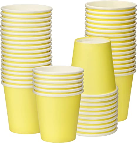 Photo 1 of 100 Count 3 oz Small Paper Cups, Paper Espresso Cups, Bathroom Mouthwash Cups, Disposable Small Paper Cup, Suit for Mouthwash, Espresso, Candy, Ideal for Party, Bathroom, Home and Office-Yellow