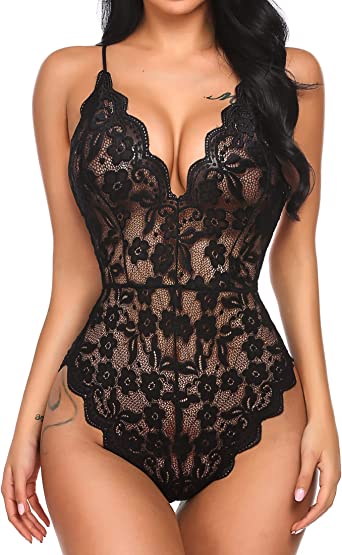 Photo 1 of Avidlove Women One Piece Lingerie Deep V Teddy Sexy Lace Bodysuit 