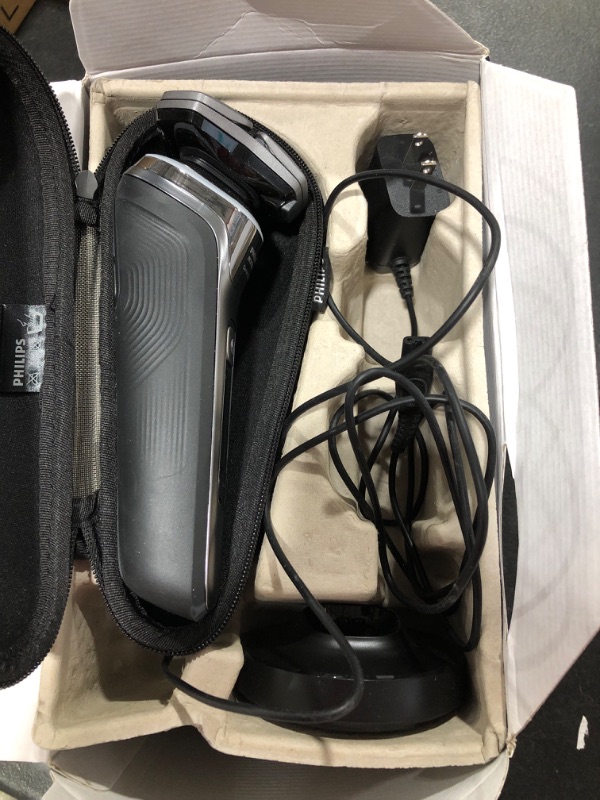 Photo 1 of Philips Norelco 9800 Rechargeable Wet & Dry Electric Shaver with Quick Clean, Travel Case, Pop up Trimmer, Charging Stand, S9987/85
