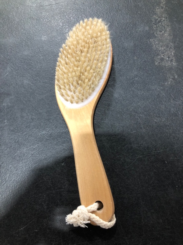 Photo 2 of 100% Natural Boar Bristle Body Brush with Contoured Wooden Handle by TOUCH ME