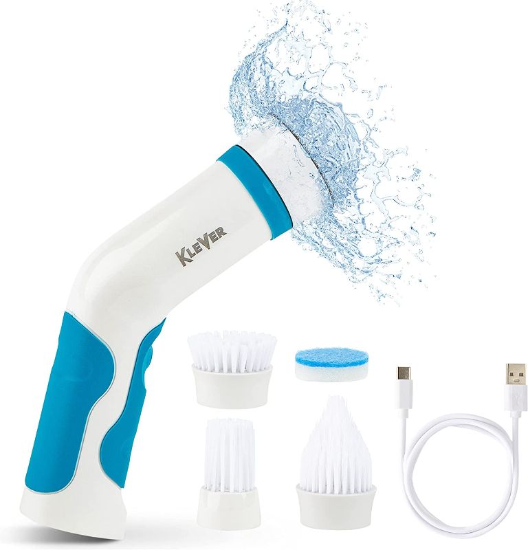 Photo 1 of KLEVER Electric Spin Power Scrubber- The Expert Kitchen & Bathroom Cleaner | Includes 4 Versatile Scrub Brushes | Cordless, Rechargeable, & Lightweight
