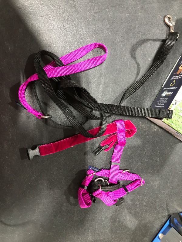 Photo 2 of 2 Hounds Design Freedom No-Pull Dog Harness with Leash, Xsmall, 1-Inch Wide, Raspberry
