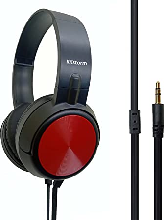 Photo 1 of kkstorm Foldable Headphones for Kids: Classroom Headphones Bulk for Kids Wired Headphones Over The Ear Headphones for Kids (906B Red no mic 1 PCAK)
