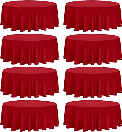 Photo 1 of 8 Pack Thick Round Tablecloth Red  Covers