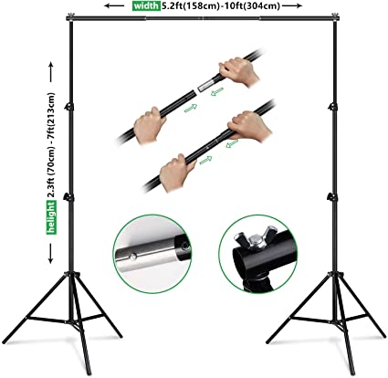 Photo 2 of HPUSN Photo Video Studio 10ft. Adjustable Backdrop Stand, Softbox Lighting Kit 30"X30" Professional Continuous Lighting System Photo Studio Equipment