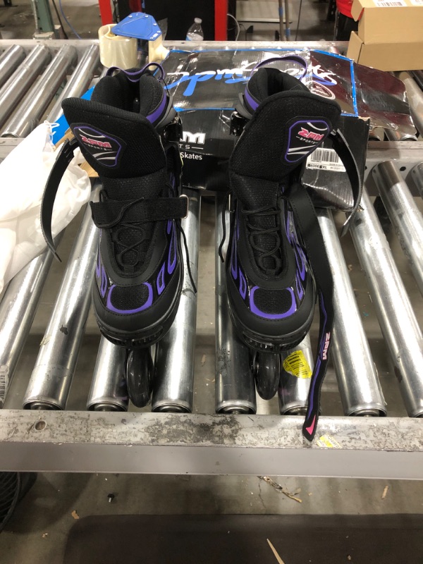 Photo 2 of 2PM SPORTS Vinal Girls Adjustable Flashing Inline Skates, All Wheels Light Up, Fun Illuminating Skates for Kids and Men 