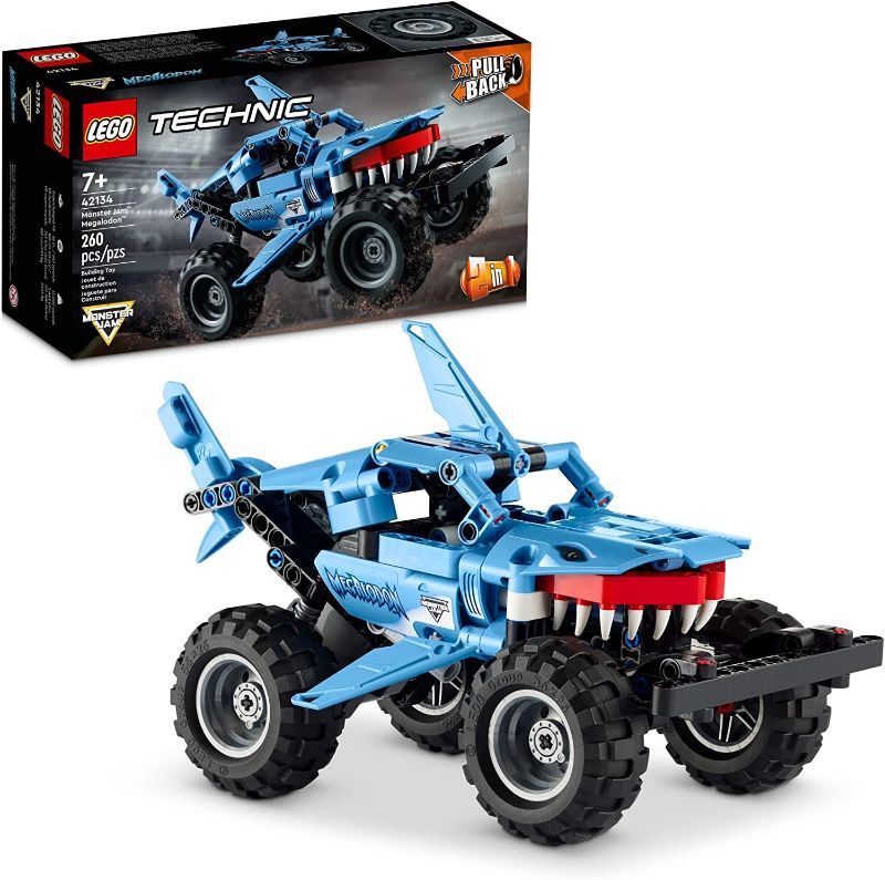 Photo 1 of LEGO Technic Monster Jam Megalodon 42134 Set - 2 in 1 Pull Back Shark Truck to Lusca Low Racer Car Toy, Build for Real Series, Mindstorm-Compatible, Great Gift for Kids, Boys, and Girls Ages 7+