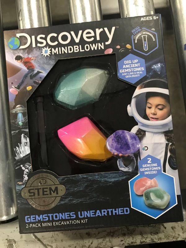 Photo 2 of Discovery #Mindblown Mini Unearthed Gemstones Dig Set, 2 Pack Excavation Kit W/ Chisel, App & Poster, One Size , Multiple Colors
