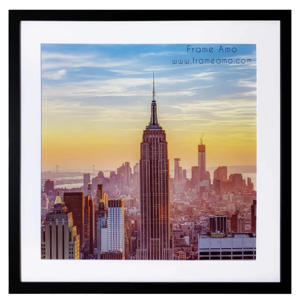 Photo 1 of 24x24-20x20 Modern Black Frame, with White Mat
