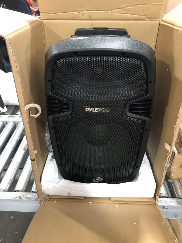 Photo 2 of Pyle PPHP1299WU.5 Karaoke Portable PA Speaker System - 1000W Active Powered Wireless Bluetooth Compatible Outdoor Speaker W/Rechargeable Battery, Wheels, USB MP3 RCA, 2 UHF Microphone, Remote, Black
